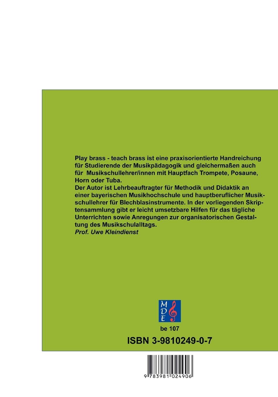 Rückseitencover Play brass - teach brass