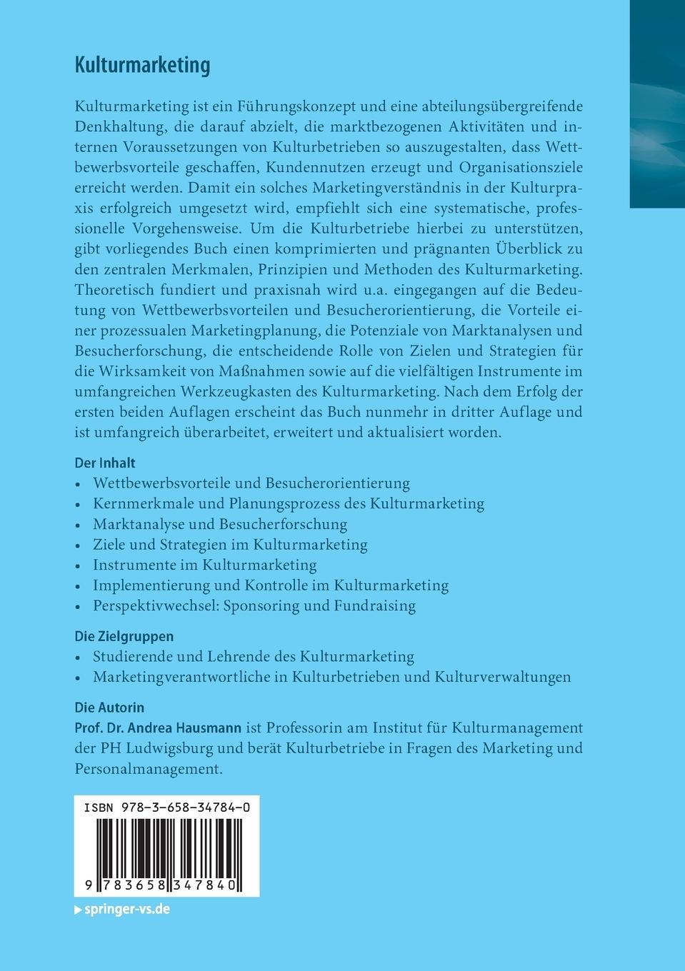 Rückseitencover Kulturmarketing