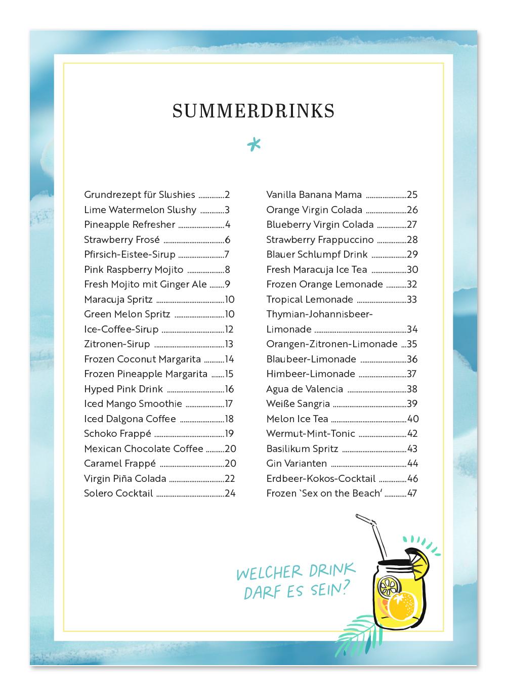 Beispielinhalt (Bild) SUMMERDRINKS