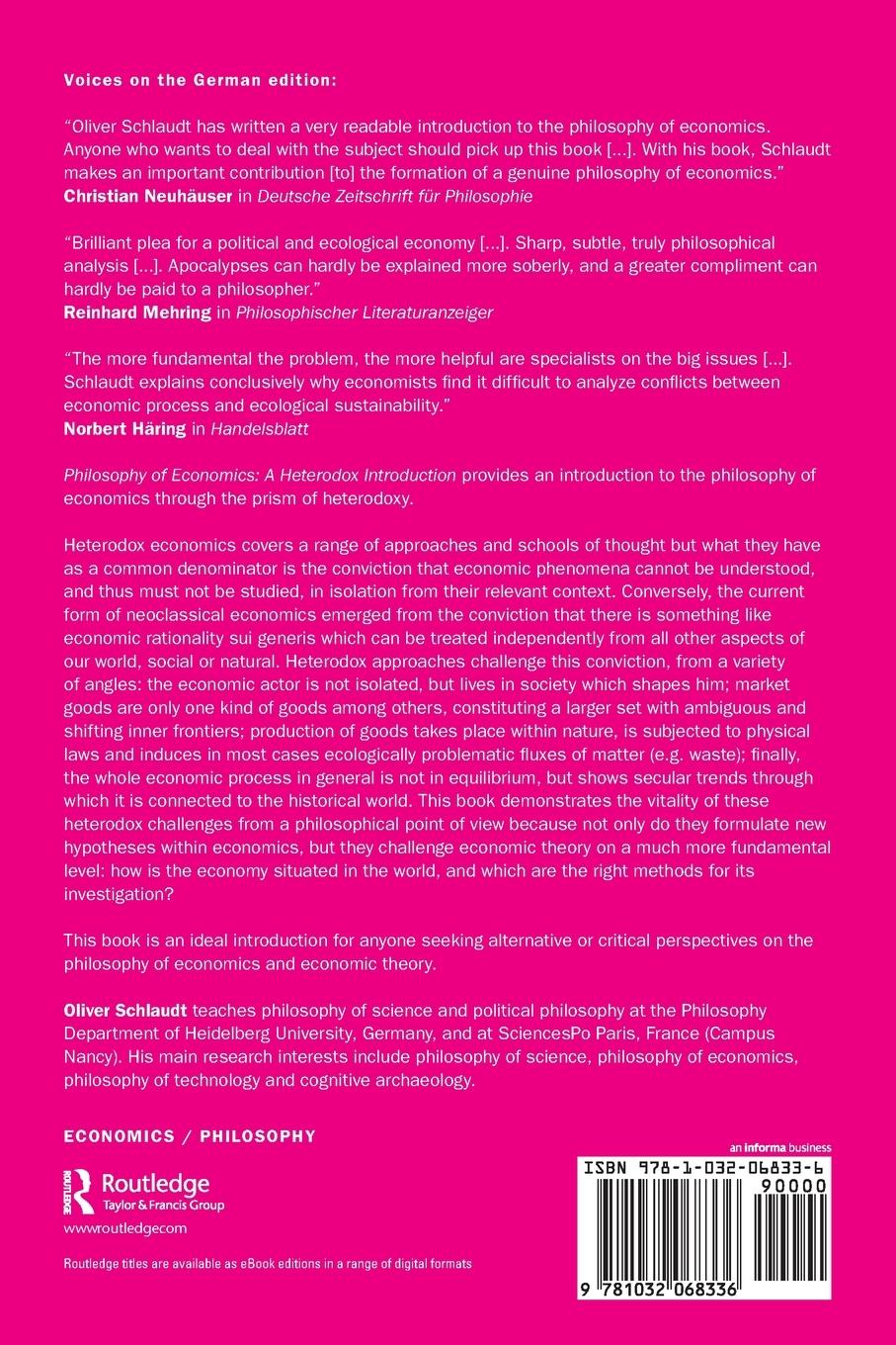 Rückseitencover Philosophy of Economics