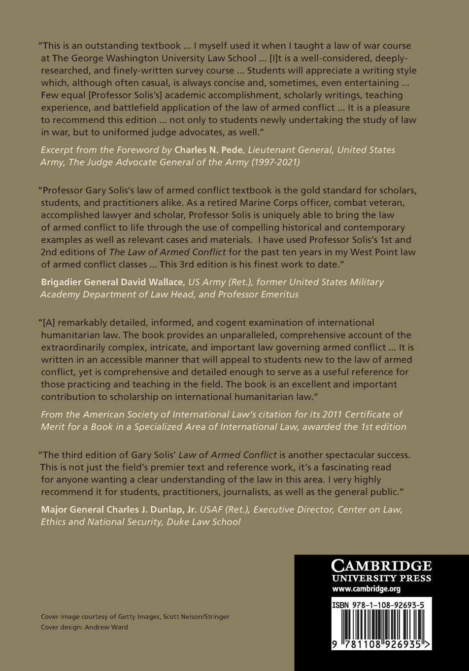 Rückseitencover The Law of Armed Conflict