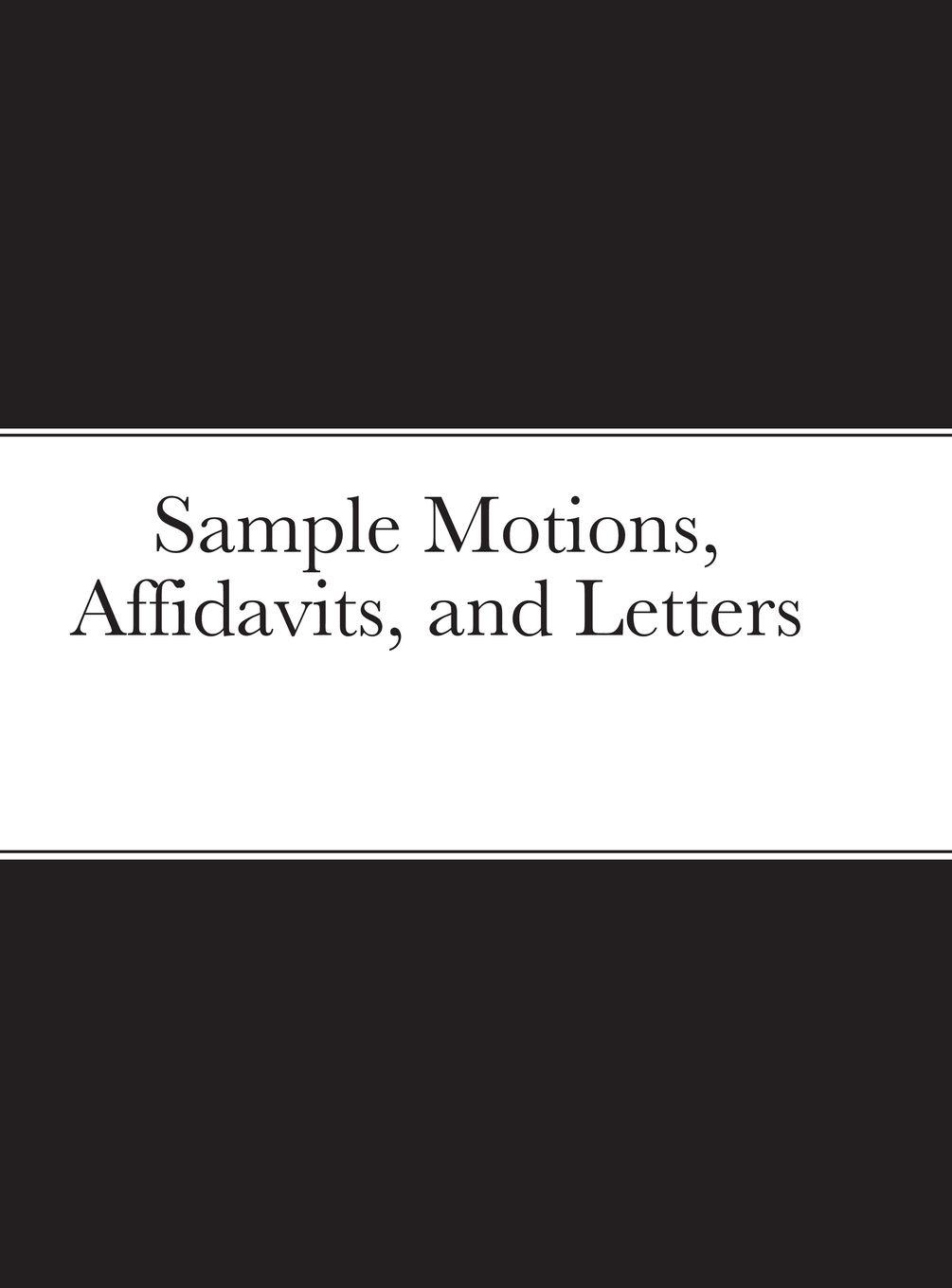 Vorderes Coverbild Sample Motions, Affidavits, and Letters