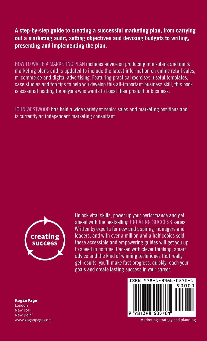 Rückseitencover How to Write a Marketing Plan
