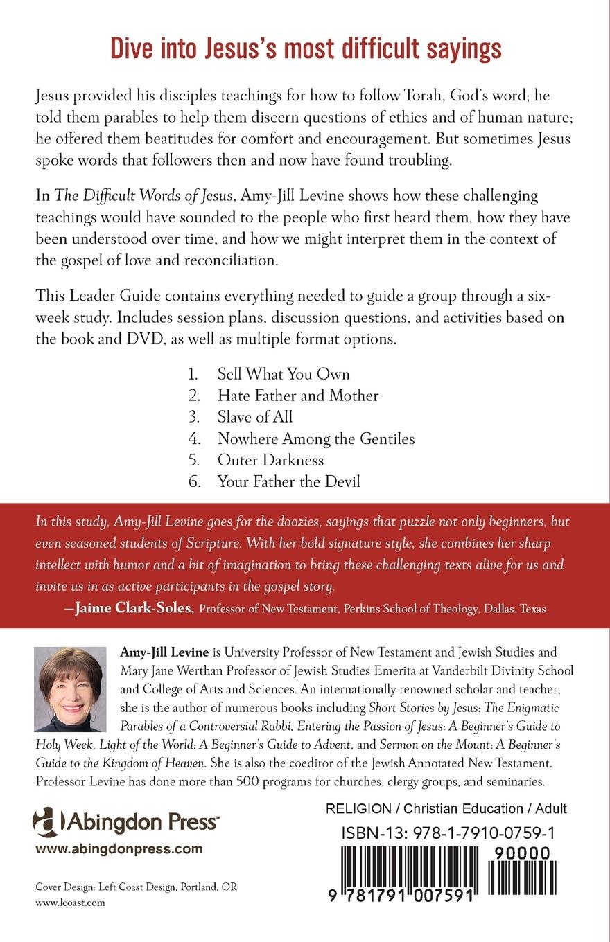 Rückseitencover The Difficult Words of Jesus Leader Guide