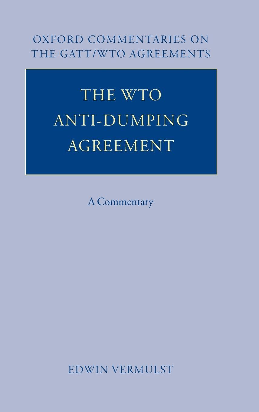 Vorderes Coverbild The Wto Anti-Dumping Agreement