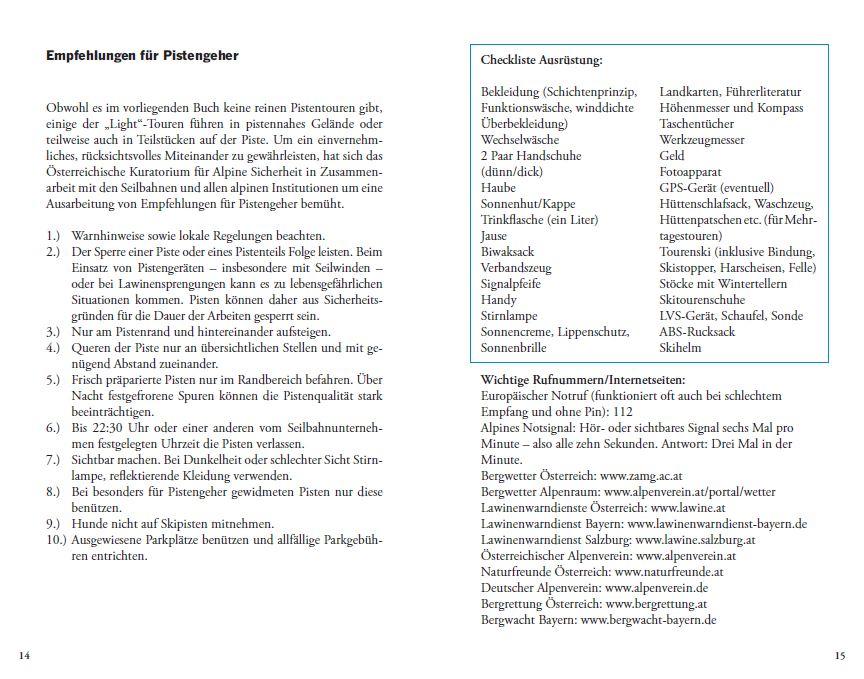 Beispielinhalt (Bild) Skitouren light