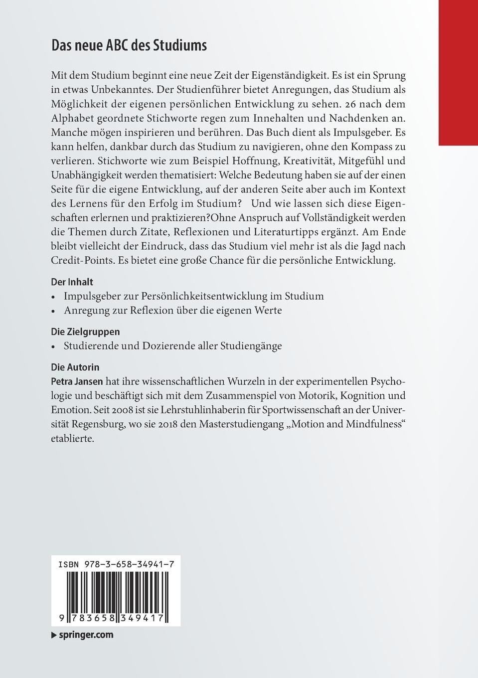 Rückseitencover Das neue ABC des Studiums