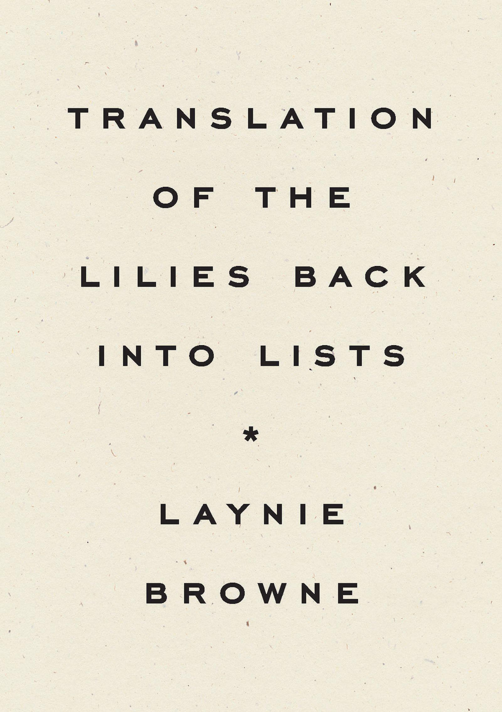 Vorderes Coverbild Translation of the Lilies Back Into Lists