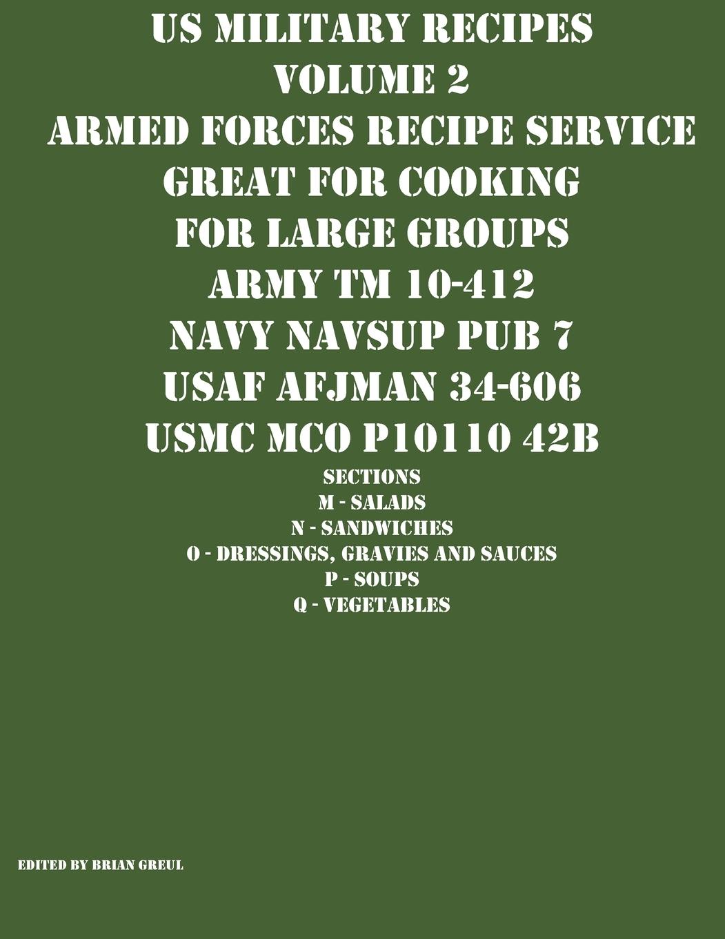 Vorderes Coverbild US Military Recipes Volume 2 Armed Forces Recipe Service Great for Cooking for Large Groups