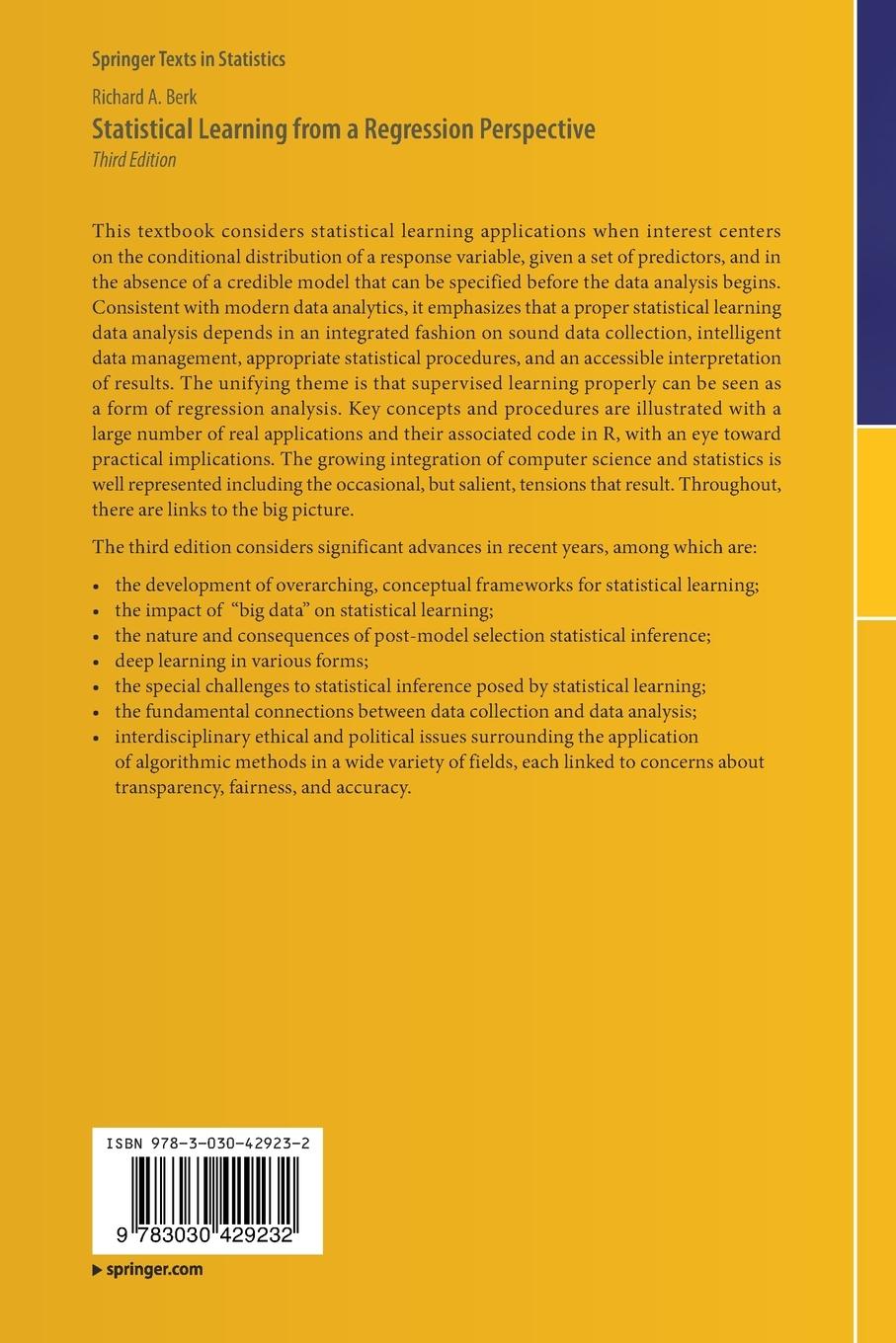 Rückseitencover Statistical Learning from a Regression Perspective