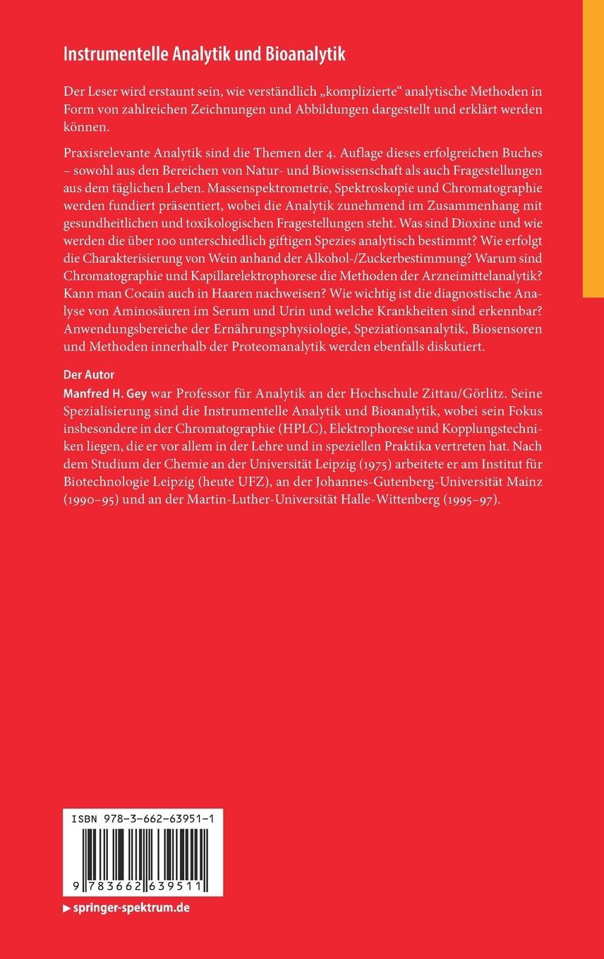 Rückseitencover Instrumentelle Analytik und Bioanalytik