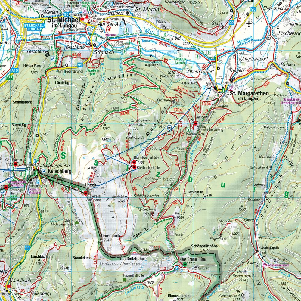 Beispielinhalt (Bild) Liesertal, Maltatal, Millstätter See, Spittal an der  Drau, Nockalmstrasse 1 : 50 000