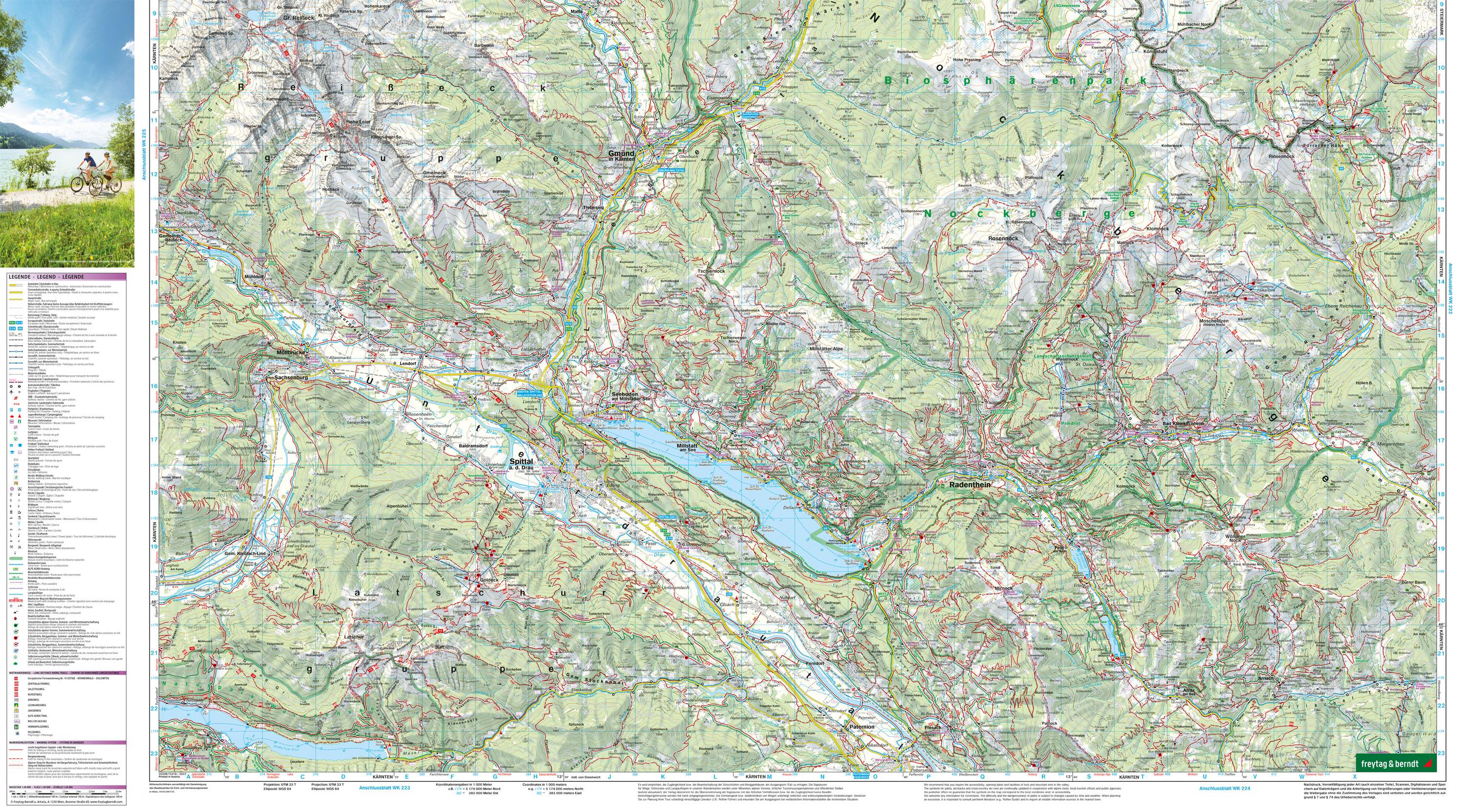 Beispielinhalt (Bild) Liesertal, Maltatal, Millstätter See, Spittal an der  Drau, Nockalmstrasse 1 : 50 000