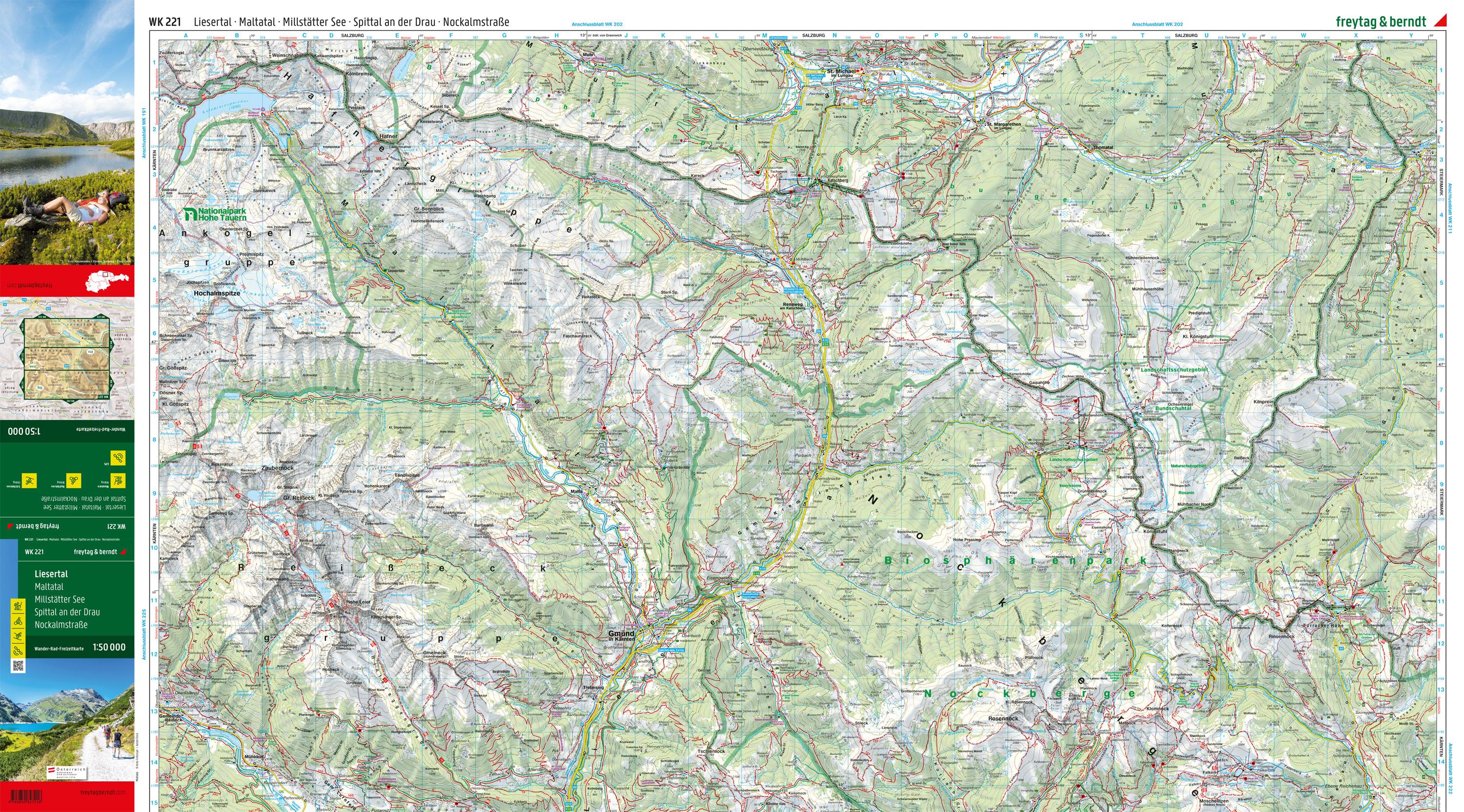 Beispielinhalt (Bild) Liesertal, Maltatal, Millstätter See, Spittal an der  Drau, Nockalmstrasse 1 : 50 000