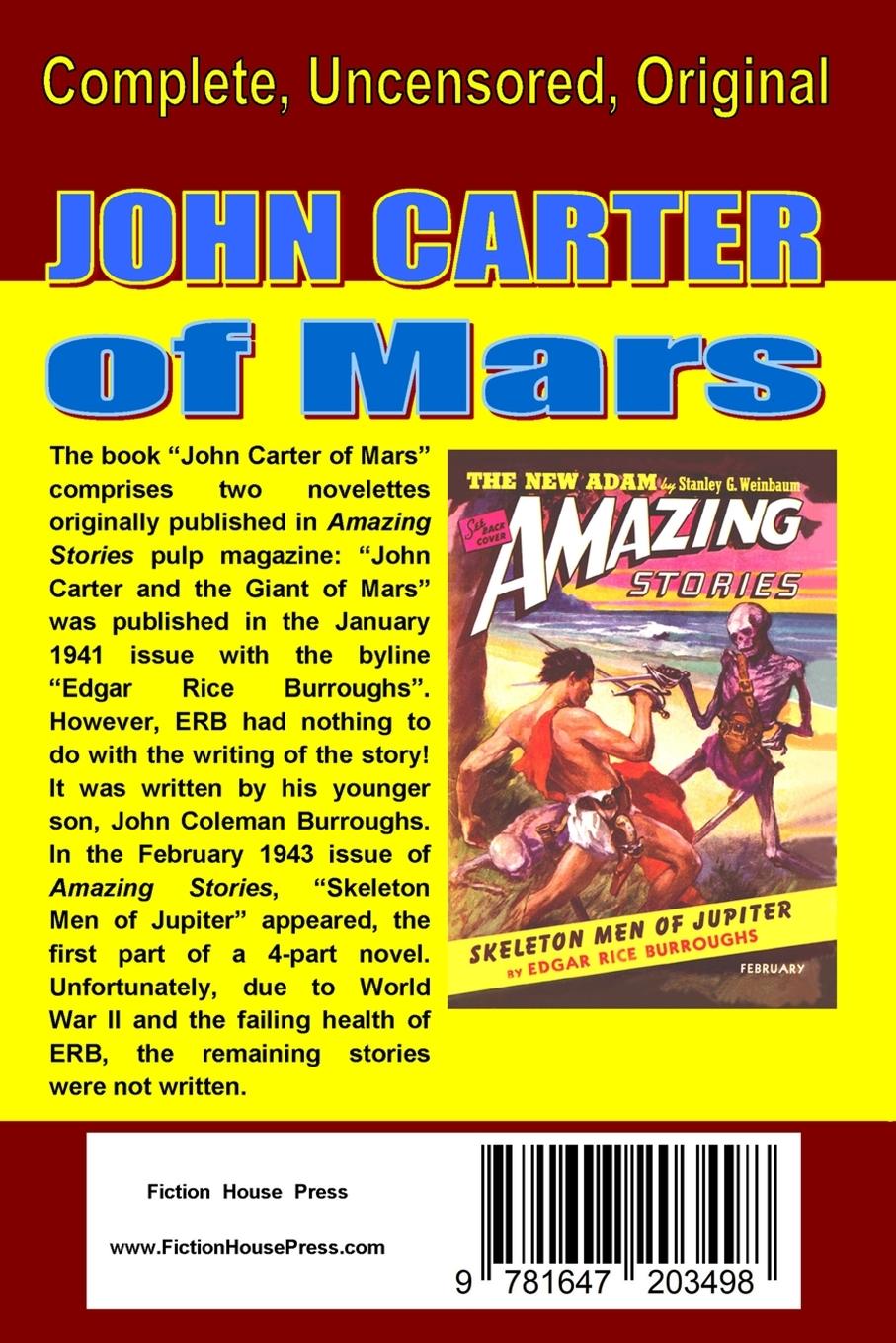 Rückseitencover John Carter of Mars