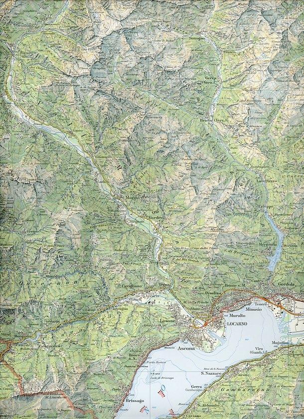 Beispielinhalt (Bild) Swisstopo 1 : 100 000 Ticino Tessin