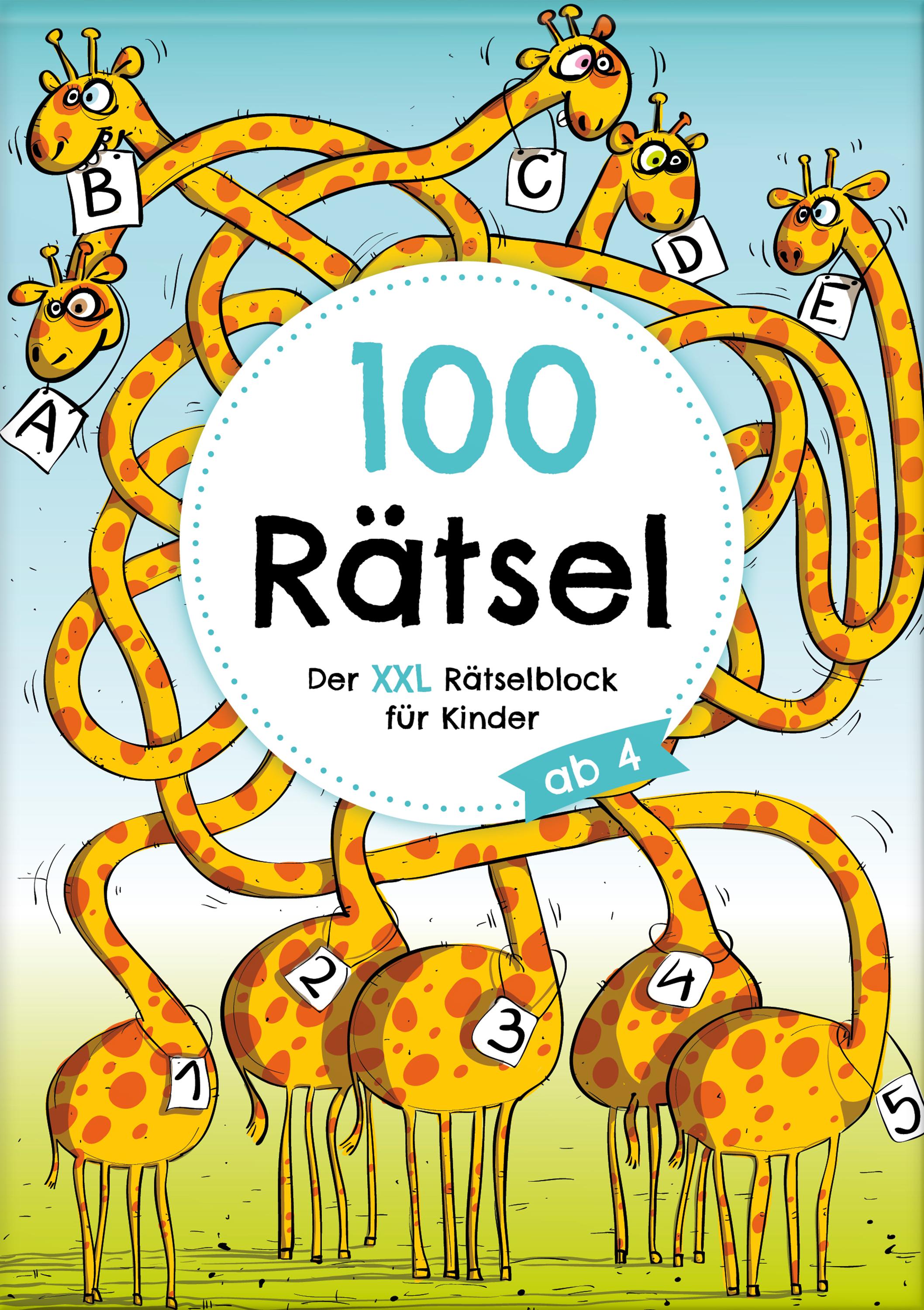 Vorderes Coverbild XXL-Rätselblock für Kinder ab 4 Jahren: 100 Rätsel für Freizeit und Urlaub in DIN A5 | Labyrinthe, Punkt zu Punkt, finde den Fehler, Ausmalbilder uvm. | Übungsheft zur Stärkung der Feinmotorik und Konzentration