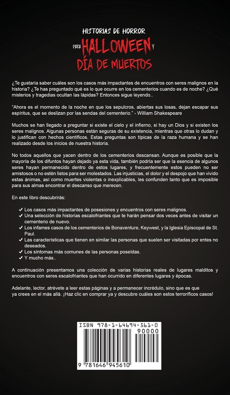 Rückseitencover Historias de Horror para Halloween y Día de Muertos