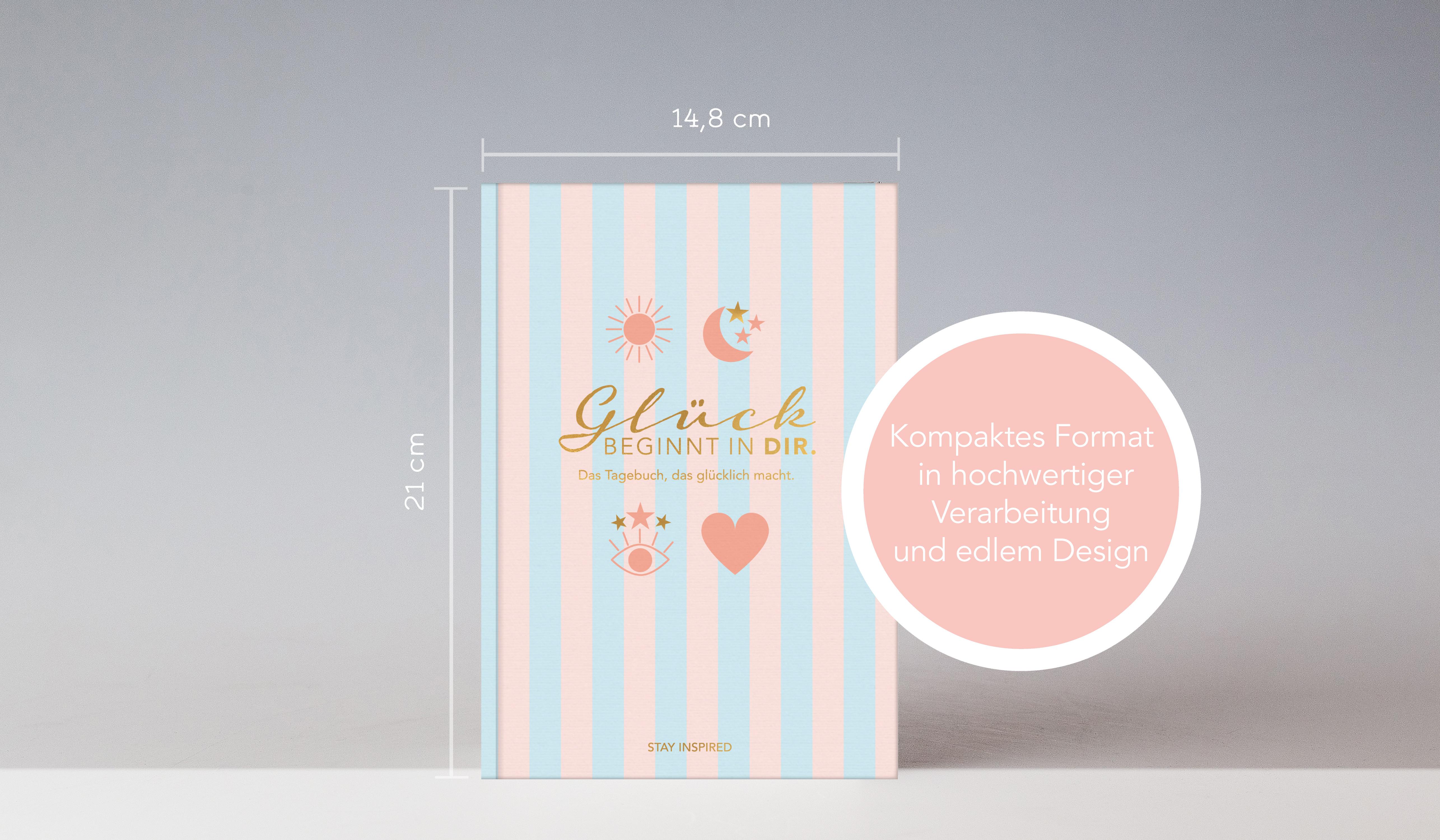 Beispielinhalt (Bild) Das Tagebuch das glücklich macht (Special Edition): 6 Minuten am Tag für mehr Glück, Positivität, Dankbarkeit und Erfolg. Dankbarkeitstagebuch zum Ausfüllen für jeden Tag. 6 Minuten Tagebuch für mehr Achtsamkeit. 12 Wochen Tagebuch in rosa/blau