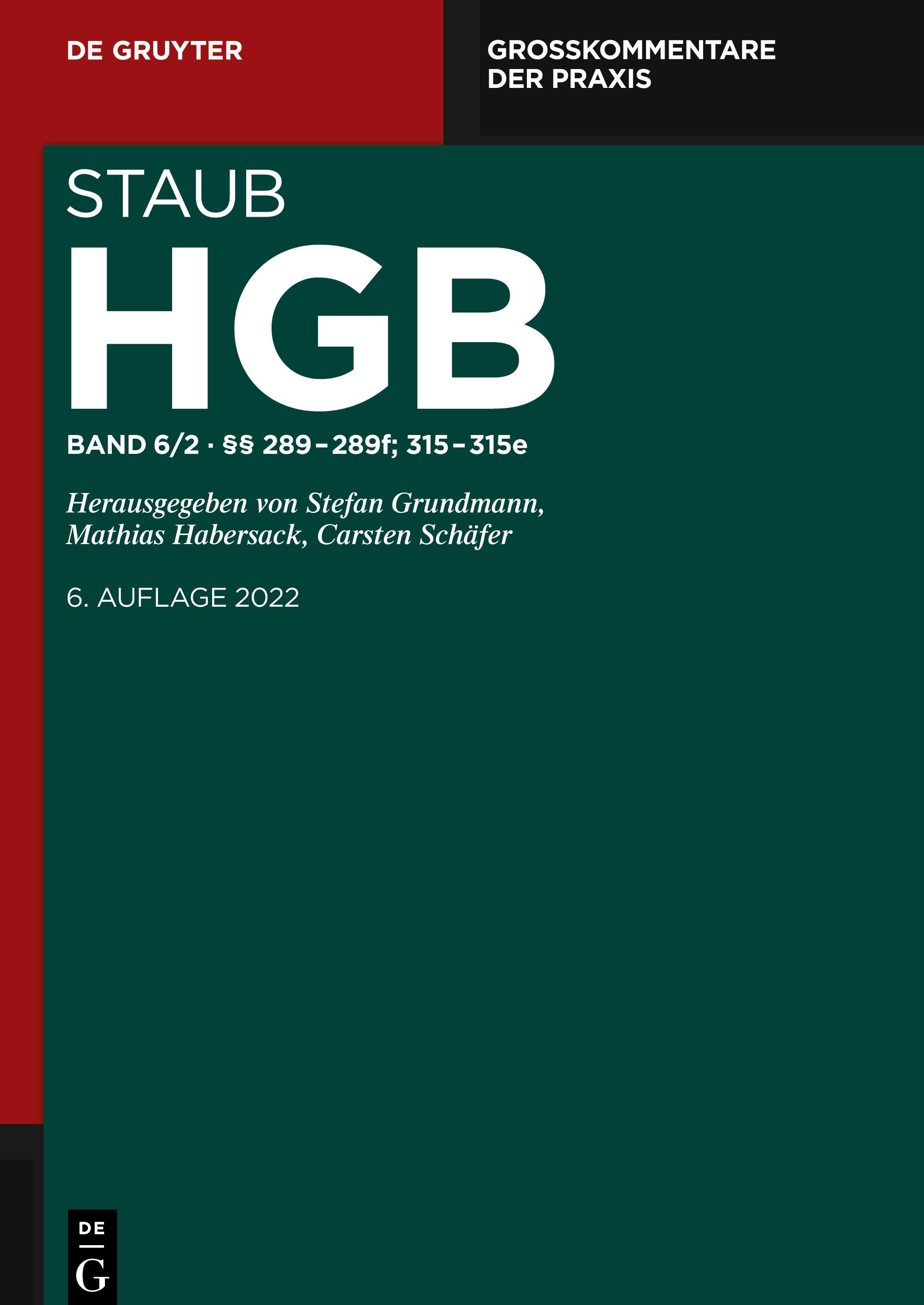 Vorderes Coverbild Handelsgesetzbuch, §§ 289-289f; 315-315e