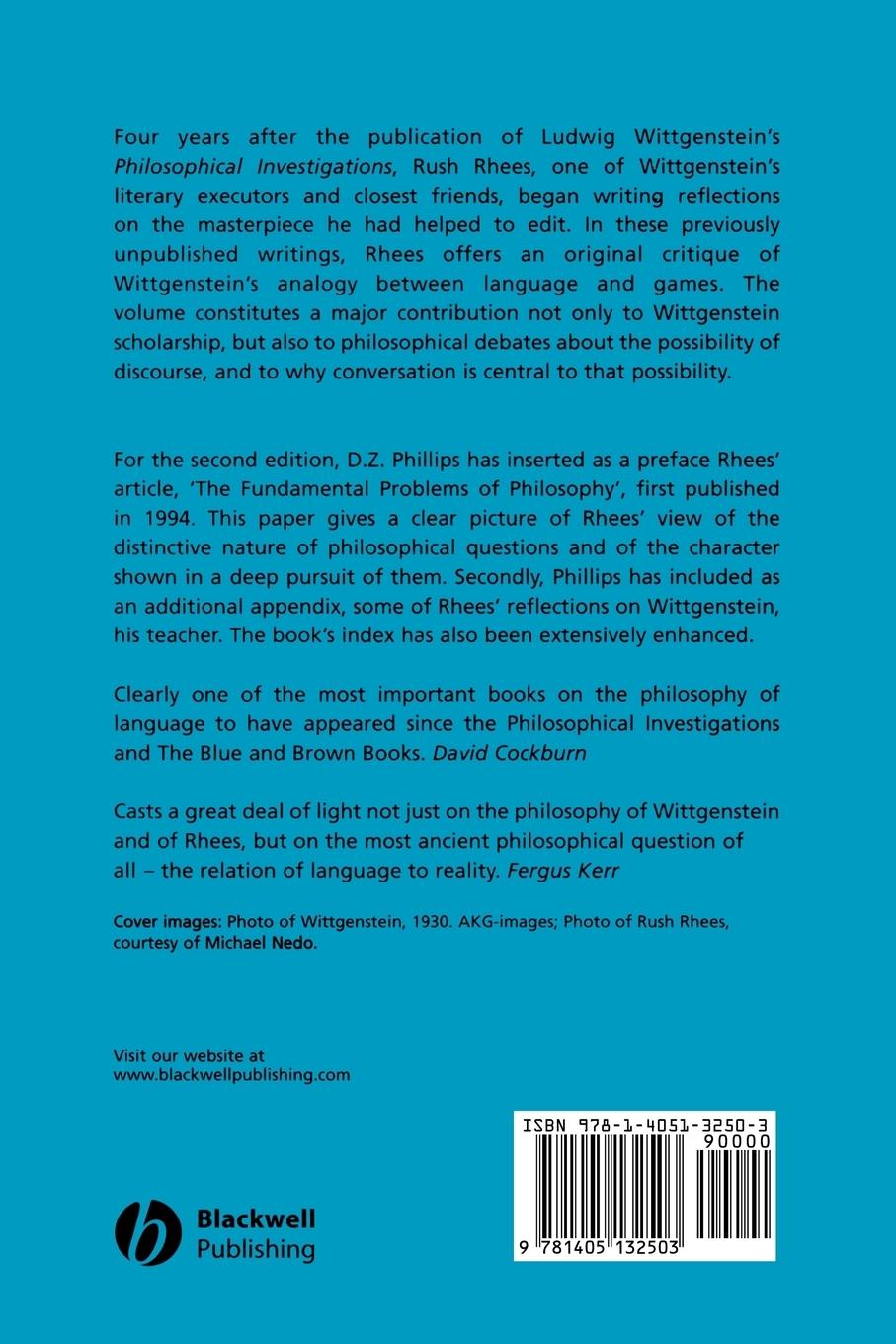 Rückseitencover Wittgenstein and the Possibility of Discourse