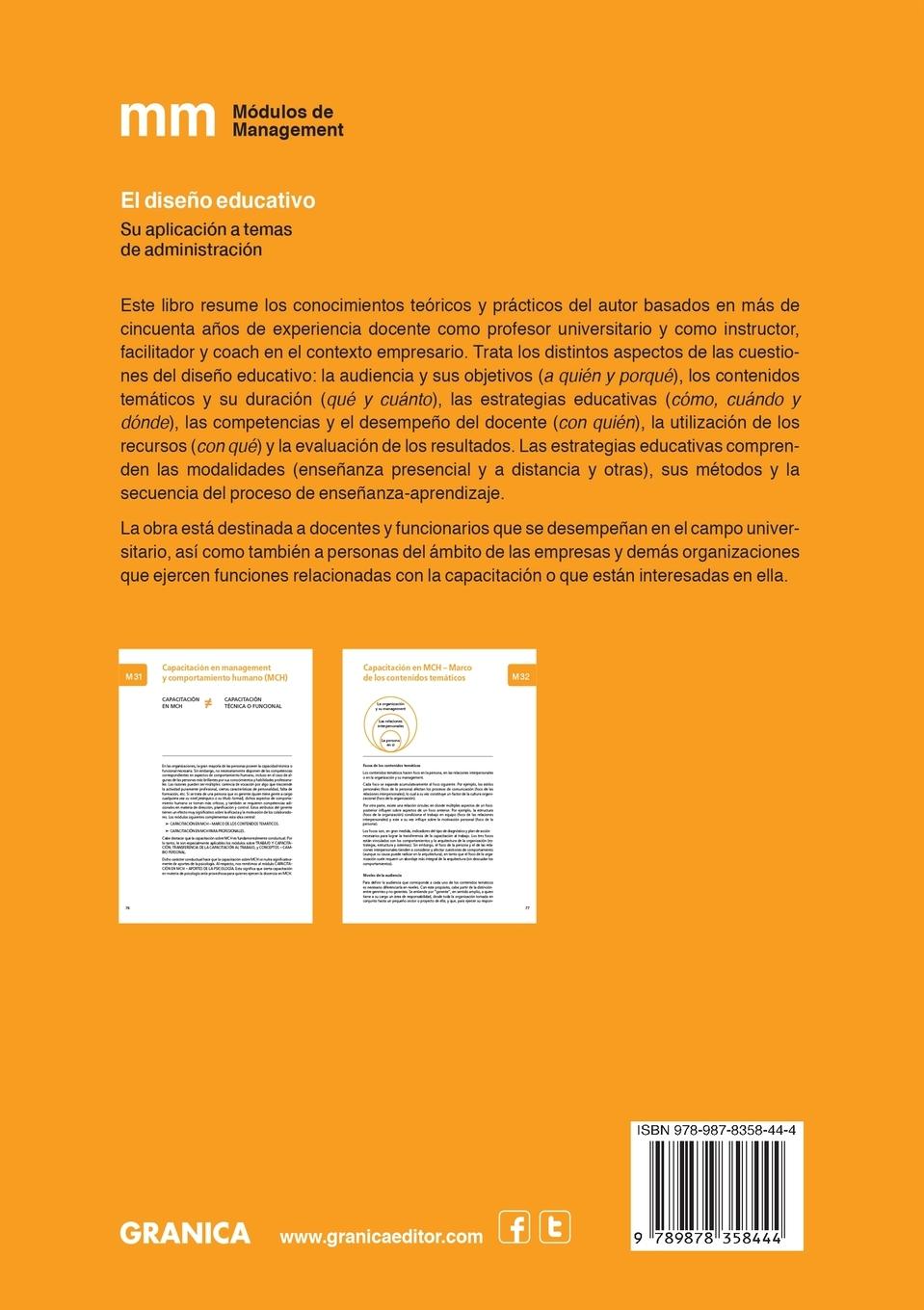 Rückseitencover Diseño Educativo, El