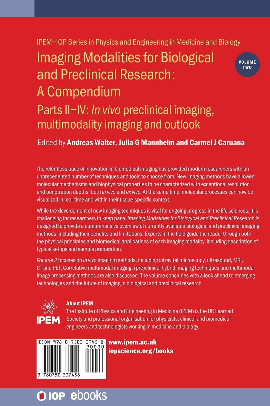 Rückseitencover Imaging Modalities for Biological and Preclinical Research: A Compendium, Volume 2