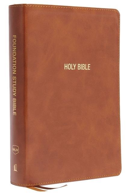 Vorderes Coverbild NKJV, Foundation Study Bible, Large Print, Leathersoft, Brown, Red Letter, Comfort Print