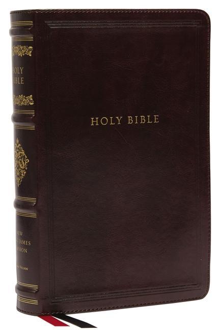 Vorderes Coverbild NKJV, Personal Size Reference Bible, Sovereign Collection, Leathersoft, Brown, Red Letter, Thumb Indexed, Comfort Print