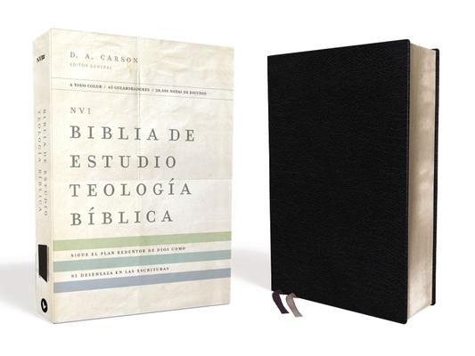 Vorderes Coverbild Nvi, Biblia de Estudio Teología Bíblica, Interior a Cuatro Colores, Piel Reciclada, Negro