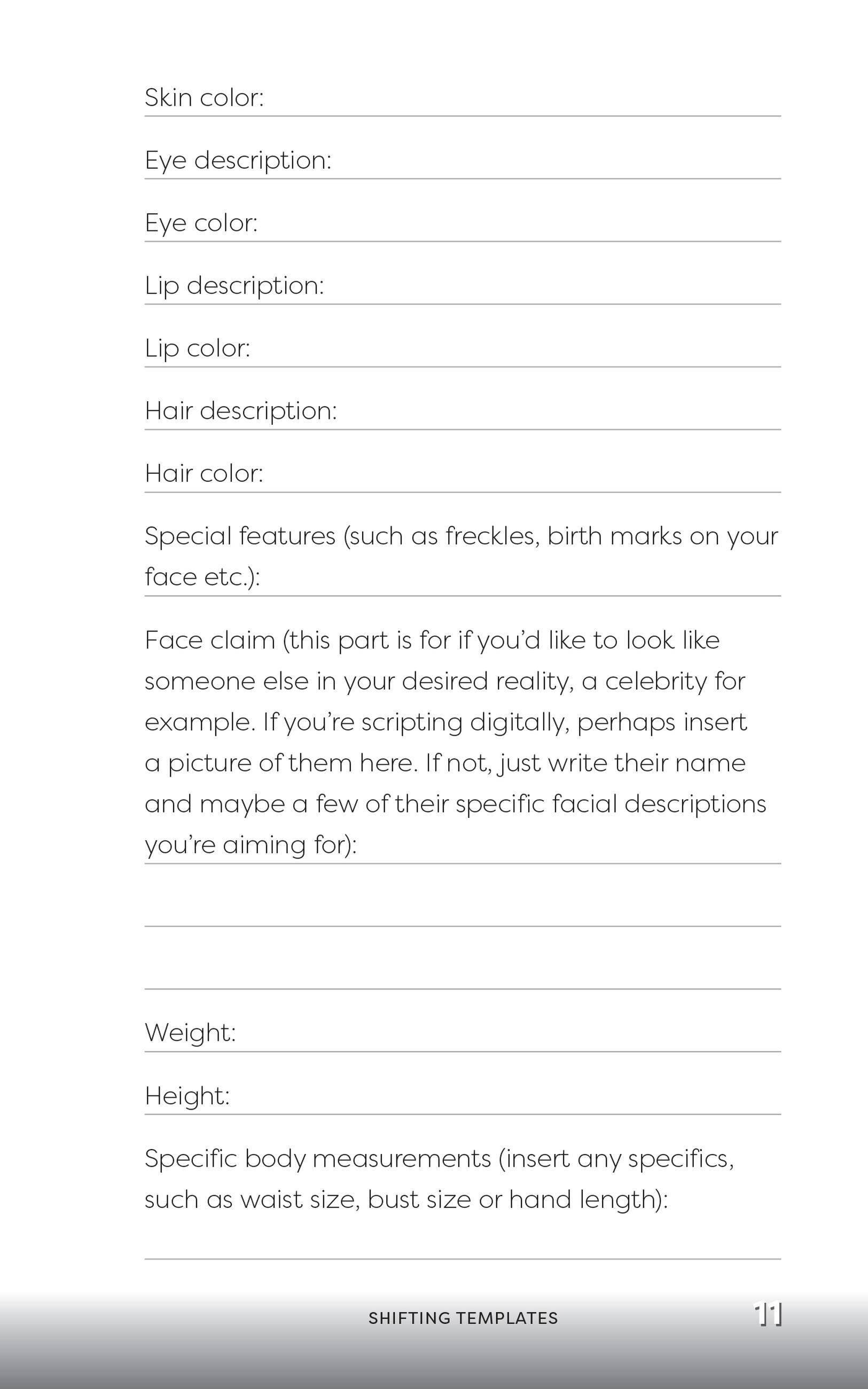 Beispielinhalt (Bild) The Reality Shifting Handbook