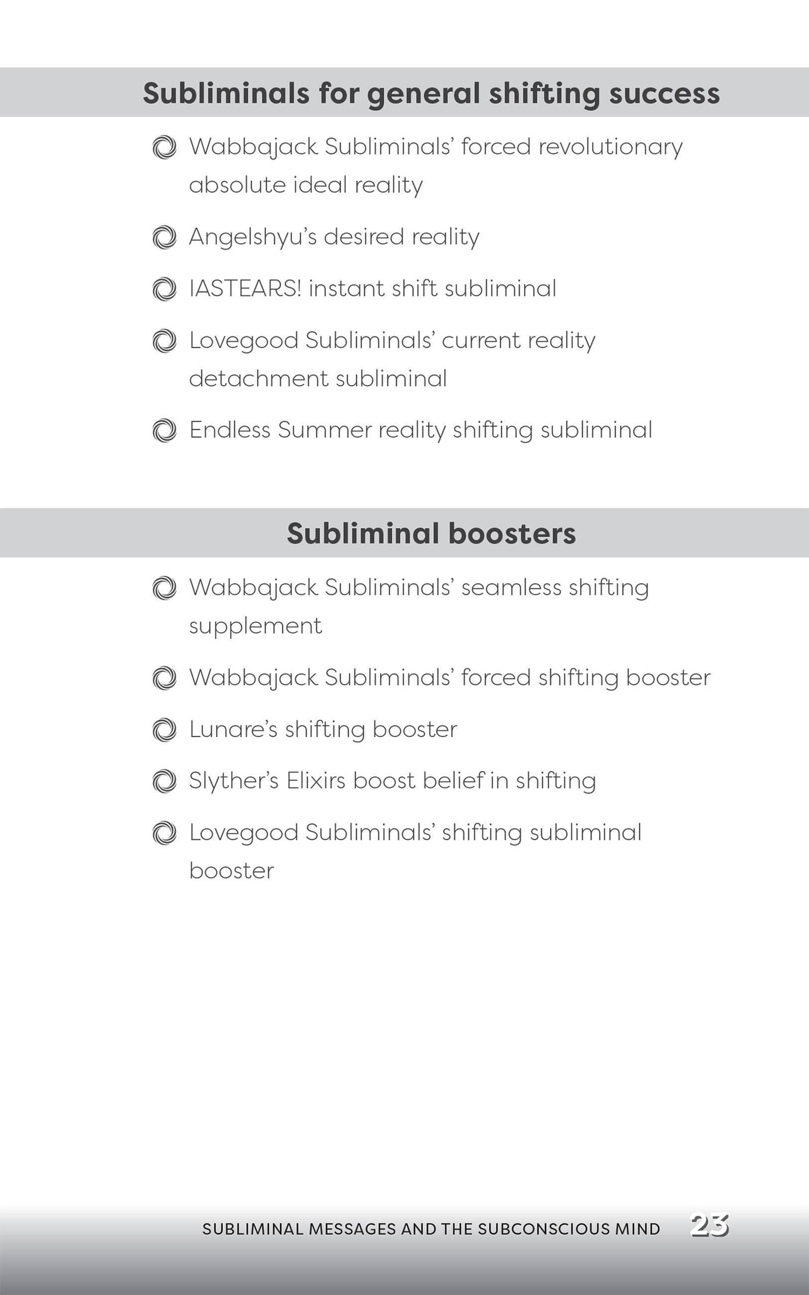 Beispielinhalt (Bild) The Reality Shifting Handbook