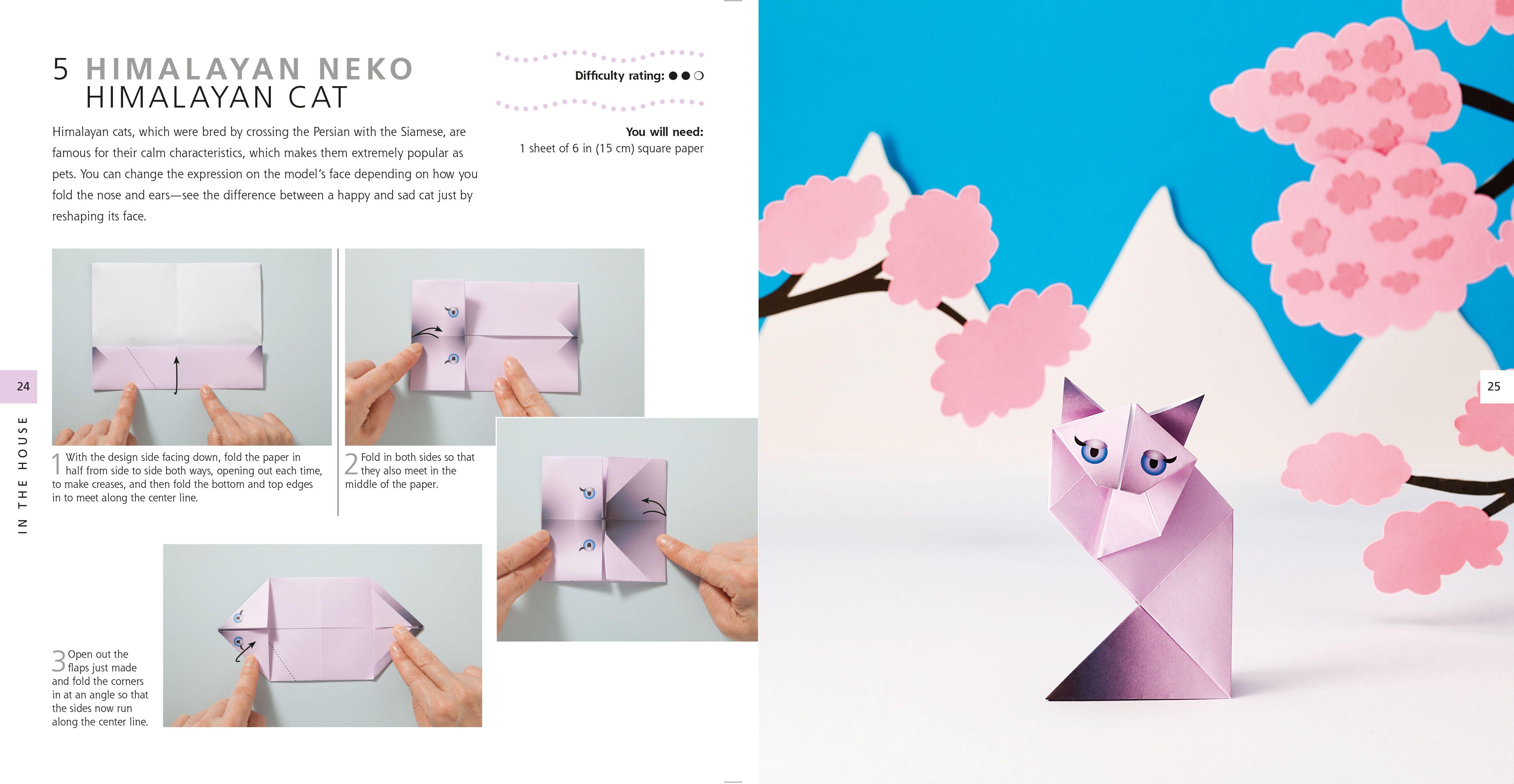 Beispielinhalt (Bild) Origami Pets: Paper Block Plus 64-Page Book