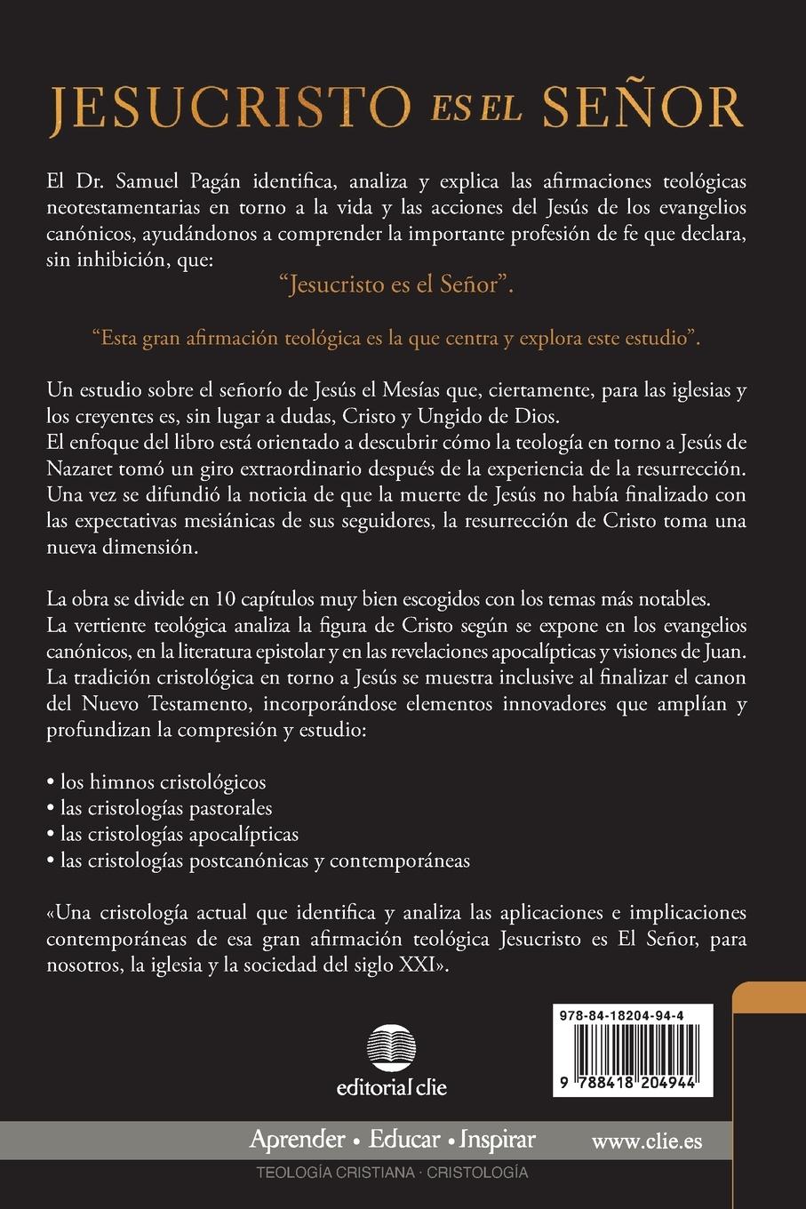 Rückseitencover Jesucristo es el Señor