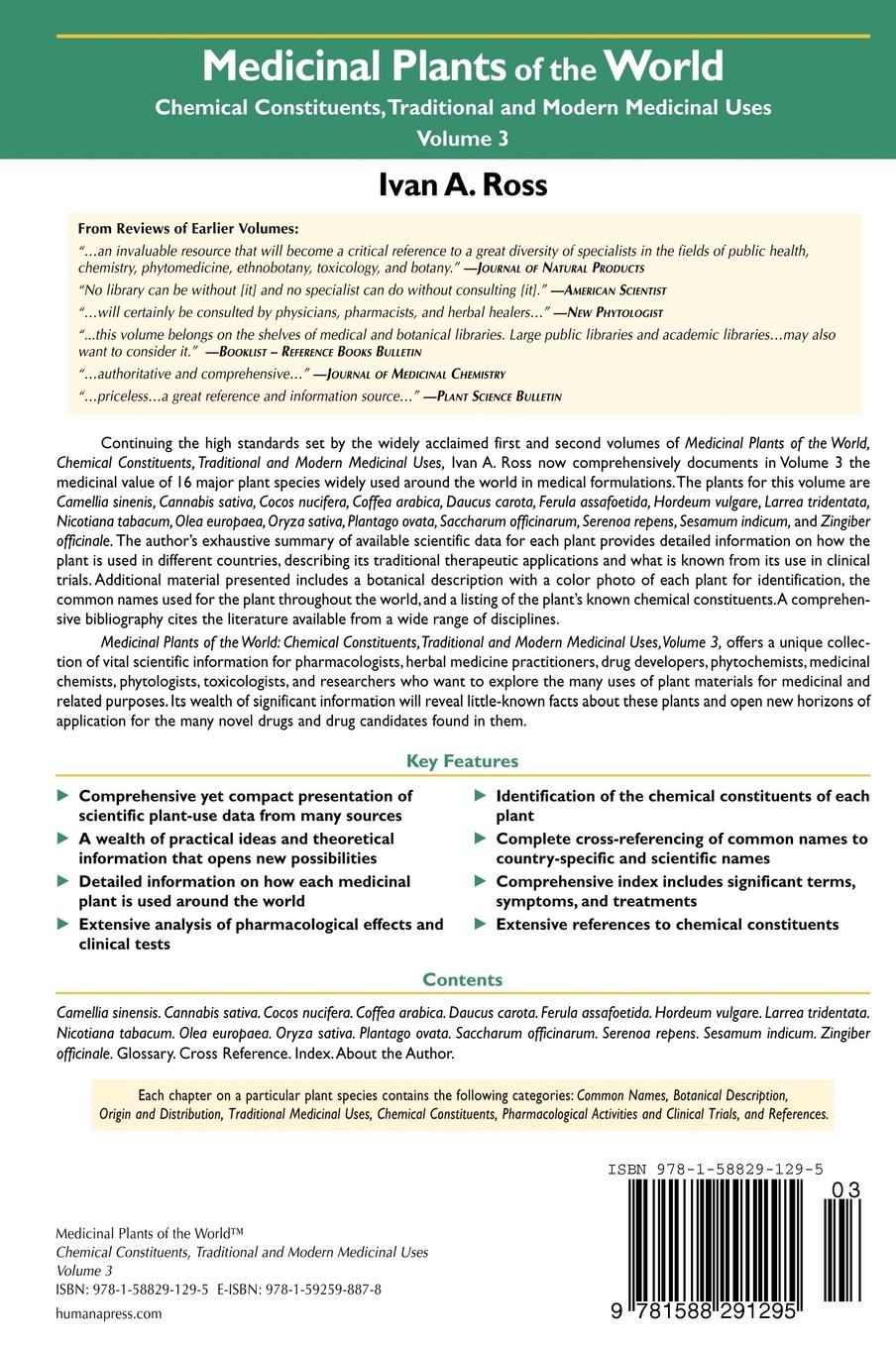 Rückseitencover Medicinal Plants of the World, Volume 3