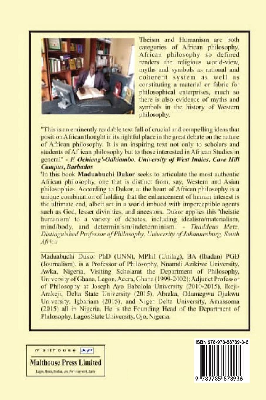 Rückseitencover Theistic Humanism of African Philosophy