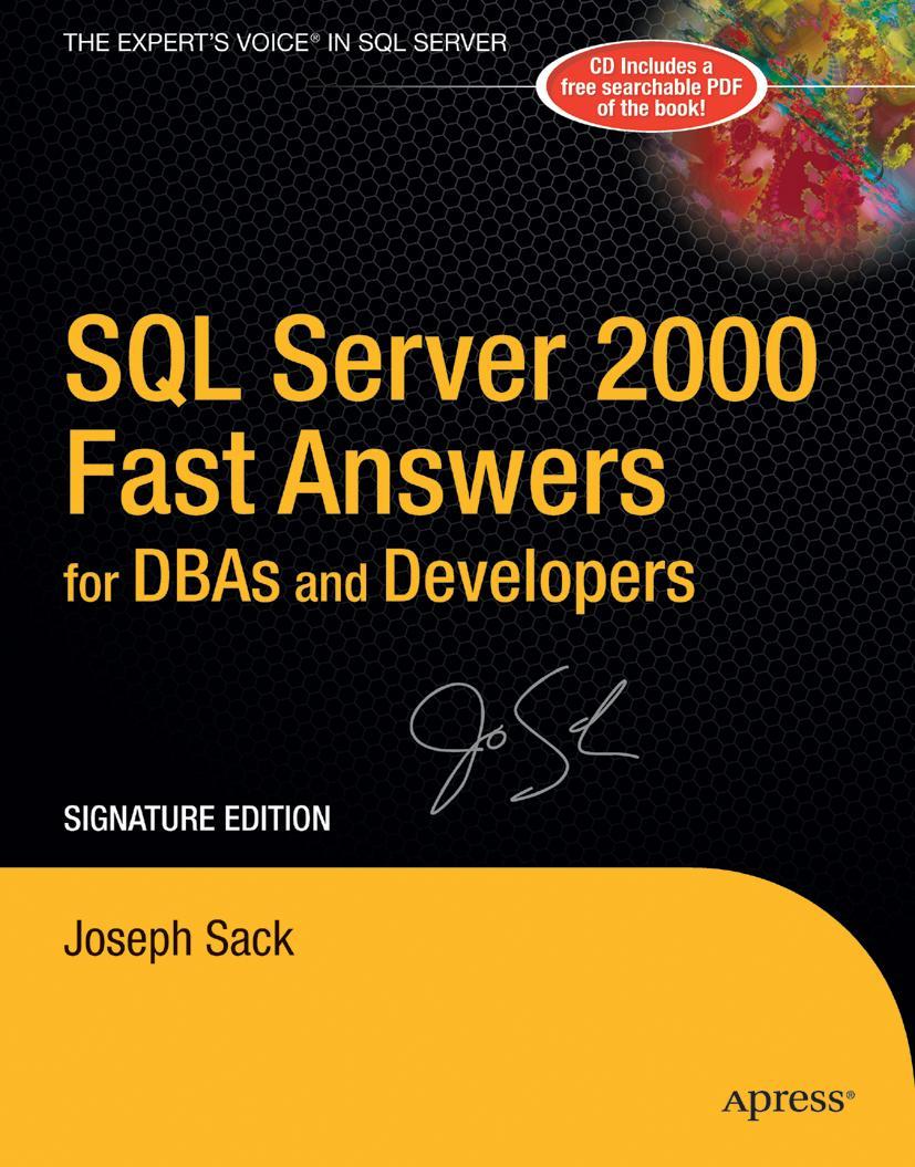 Vorderes Coverbild SQL Server 2000 Fast Answers for DBAs and Developers, Signature Edition
