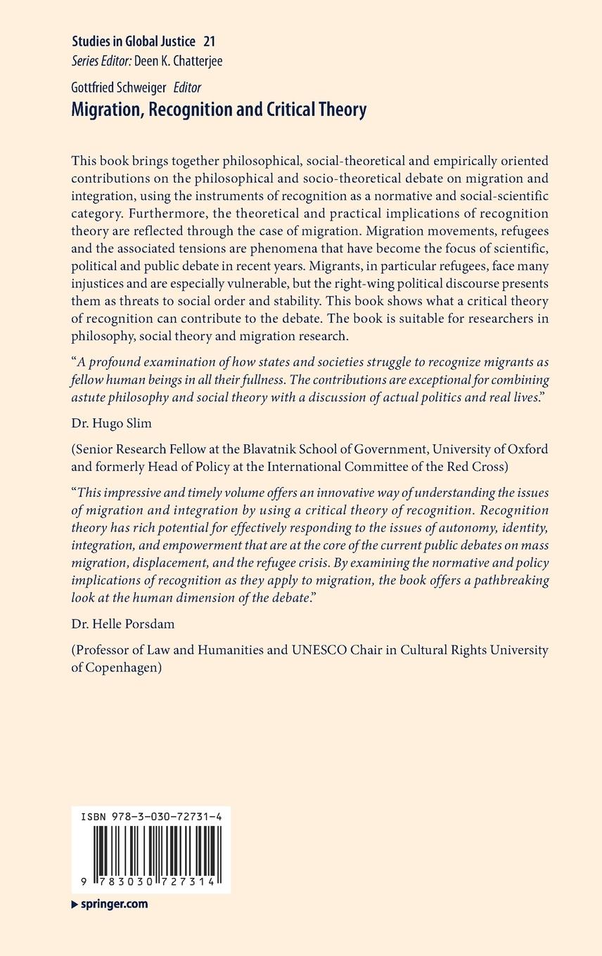 Rückseitencover Migration, Recognition and Critical Theory