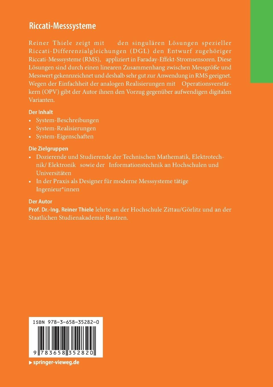 Rückseitencover Riccati-Messsysteme