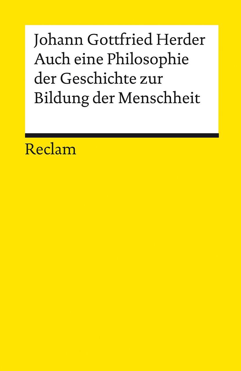 Vorderes Coverbild Auch eine Philosophie der Geschichte zur Bildung der Menschheit