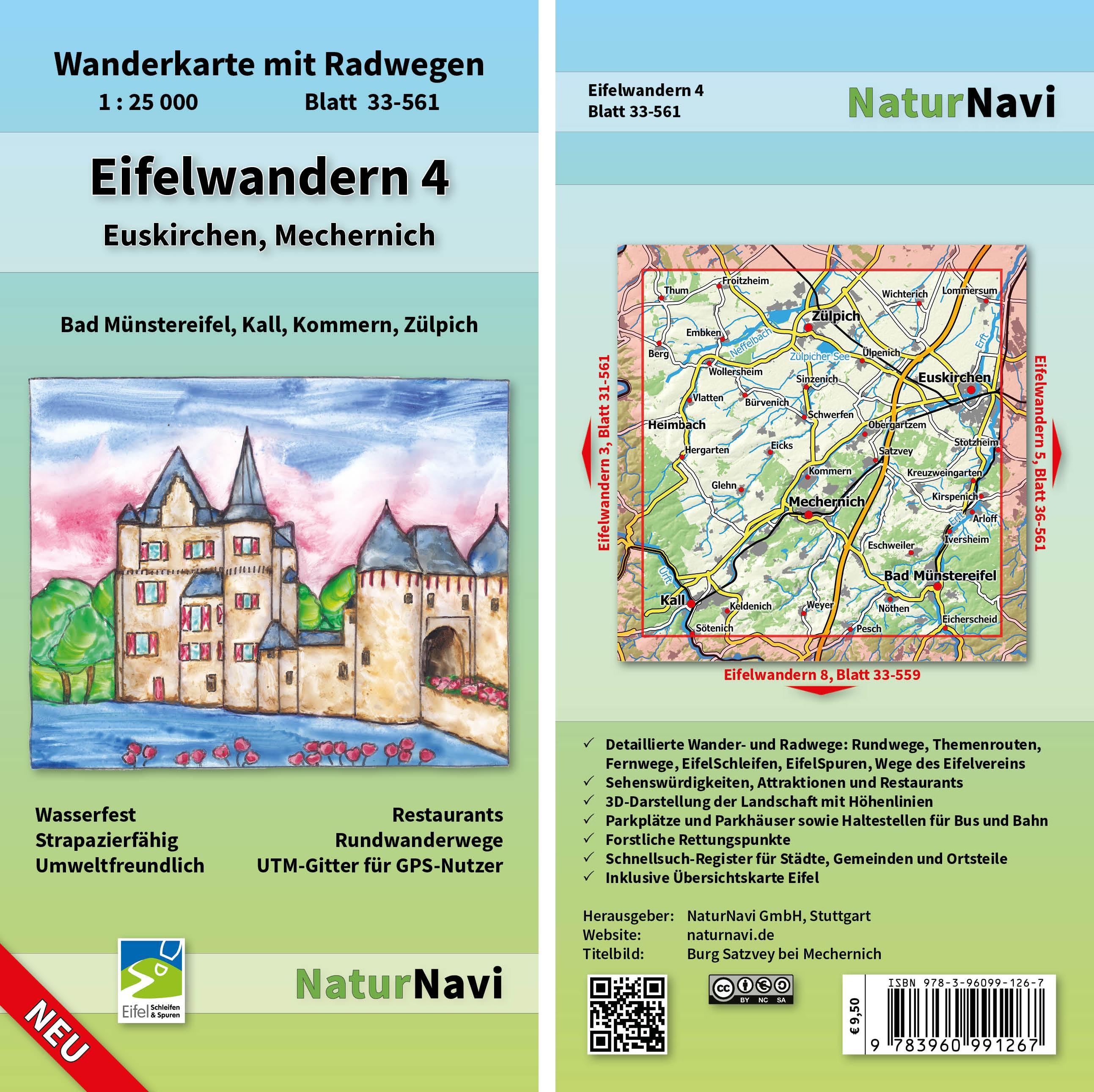 Vorderes Coverbild Eifelwandern 4 - Euskirchen, Mechernich 1 : 25 000