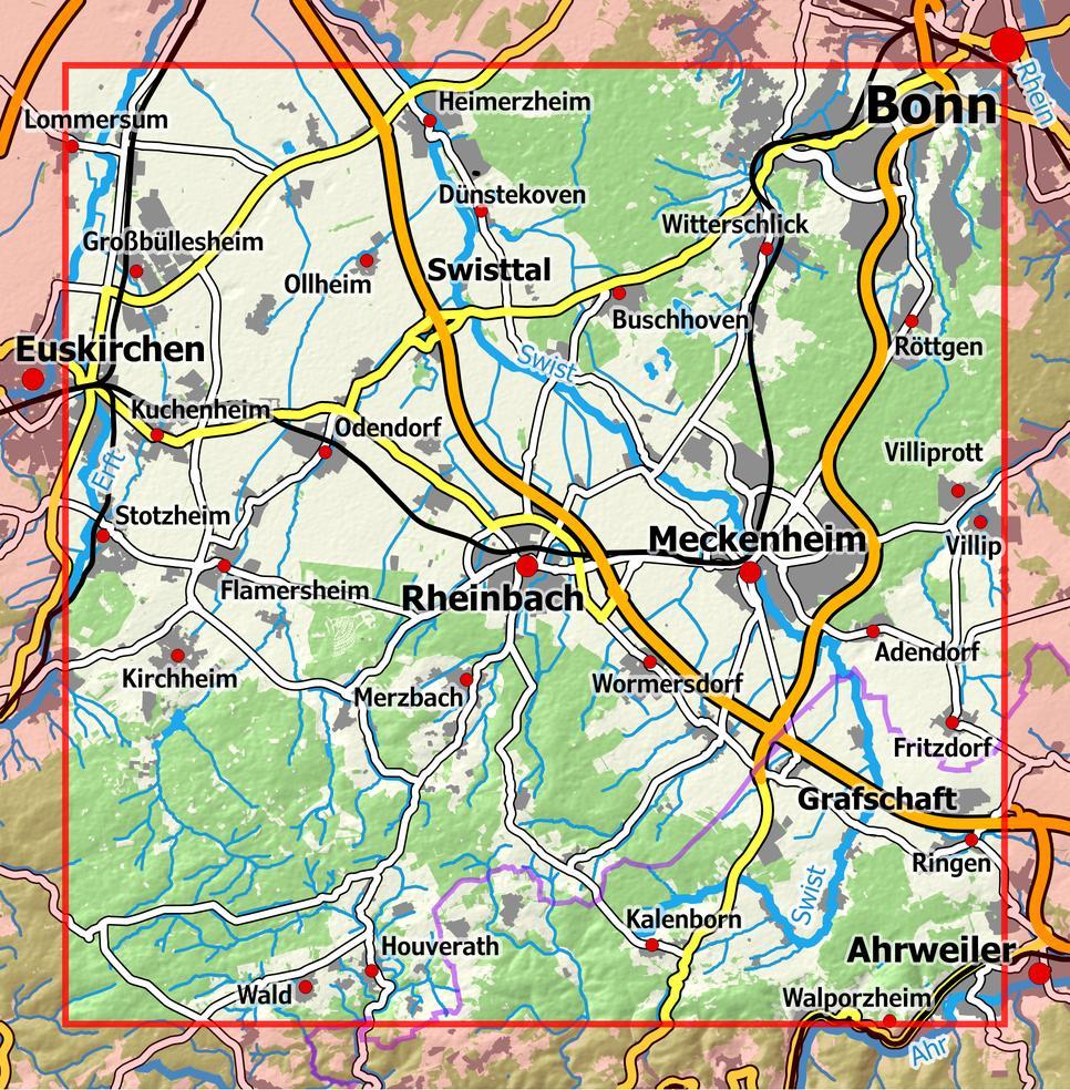 Beispielinhalt (Bild) Eifelwandern 5 - Rheinbach, Meckenheim 1 : 25 000
