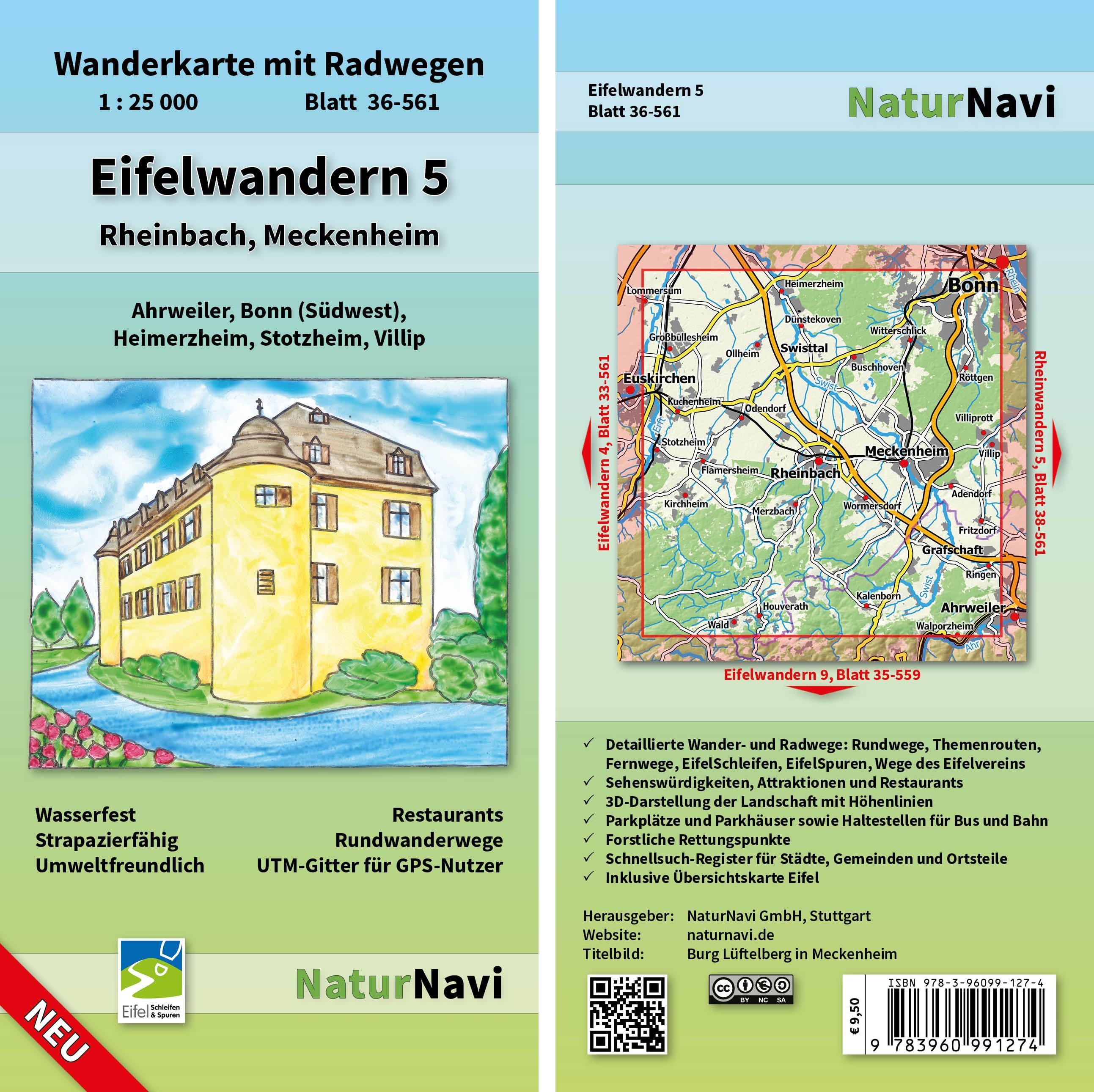 Vorderes Coverbild Eifelwandern 5 - Rheinbach, Meckenheim 1 : 25 000