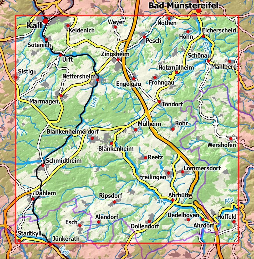 Beispielinhalt (Bild) Eifelwandern 8 - Blankenheim, Nettersheim 1 : 25 000
