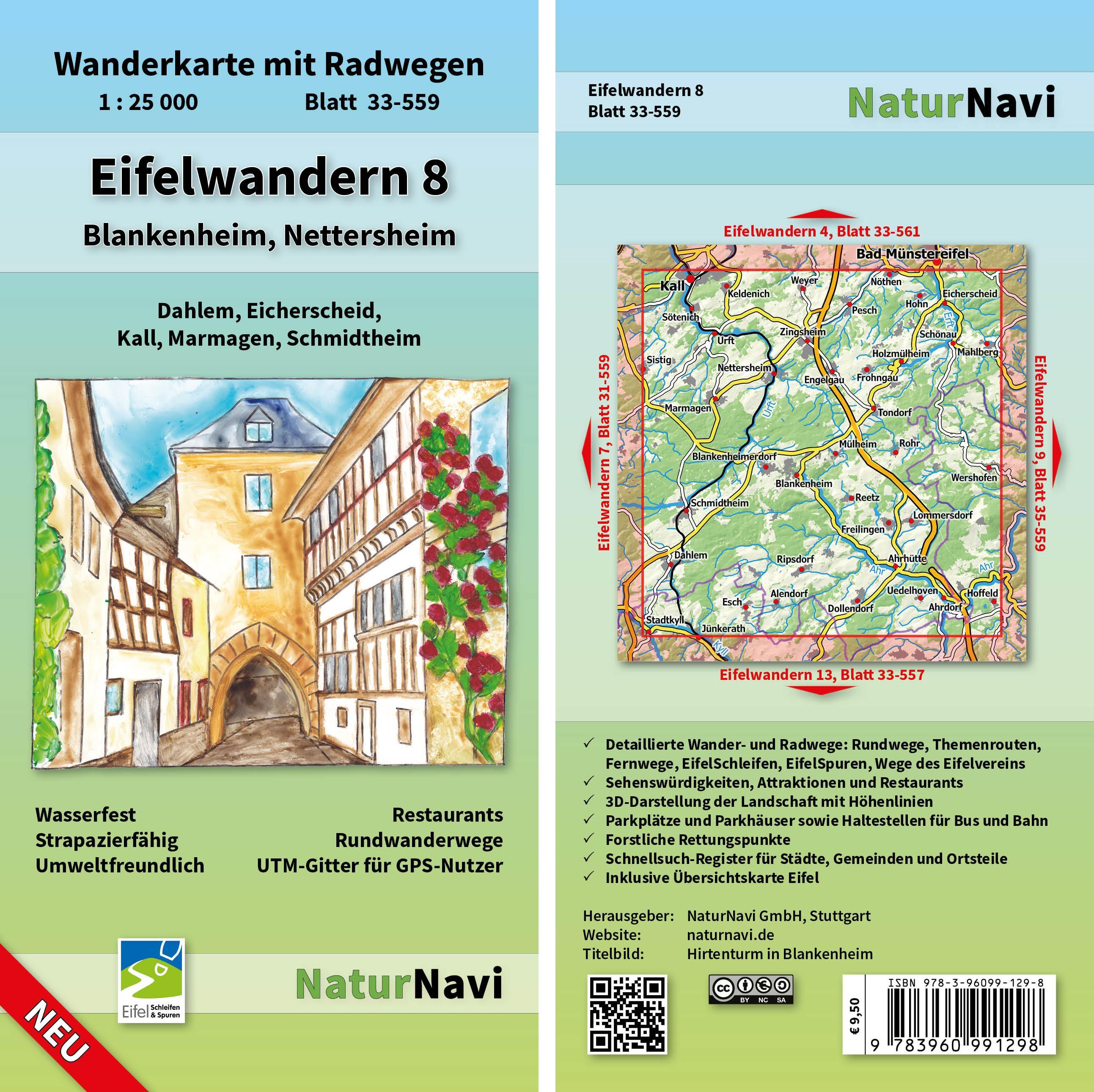 Vorderes Coverbild Eifelwandern 8 - Blankenheim, Nettersheim 1 : 25 000