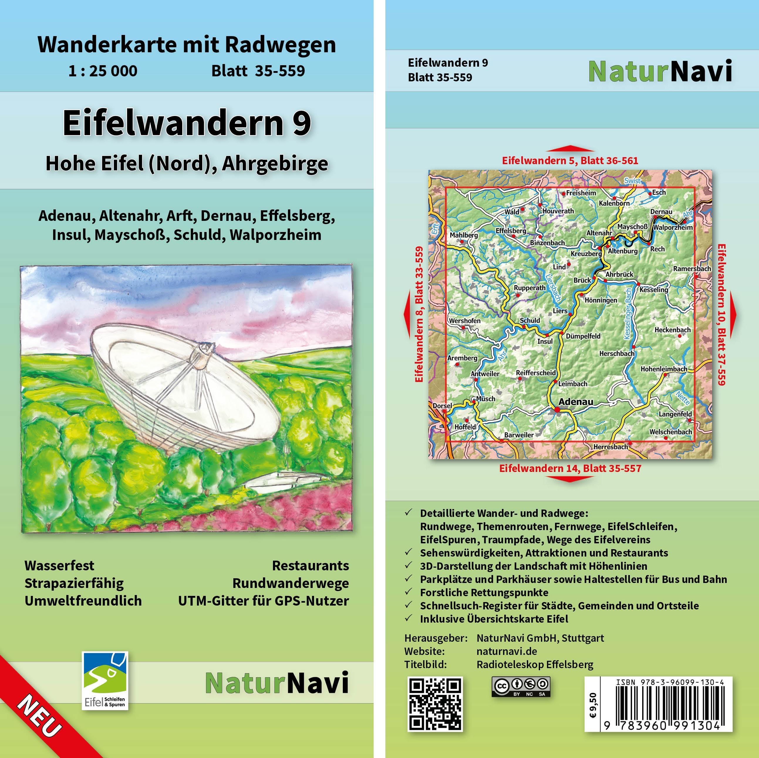 Vorderes Coverbild Eifelwandern 9 - Hohe Eifel (Nord), Ahrgebirge 1 : 25 000