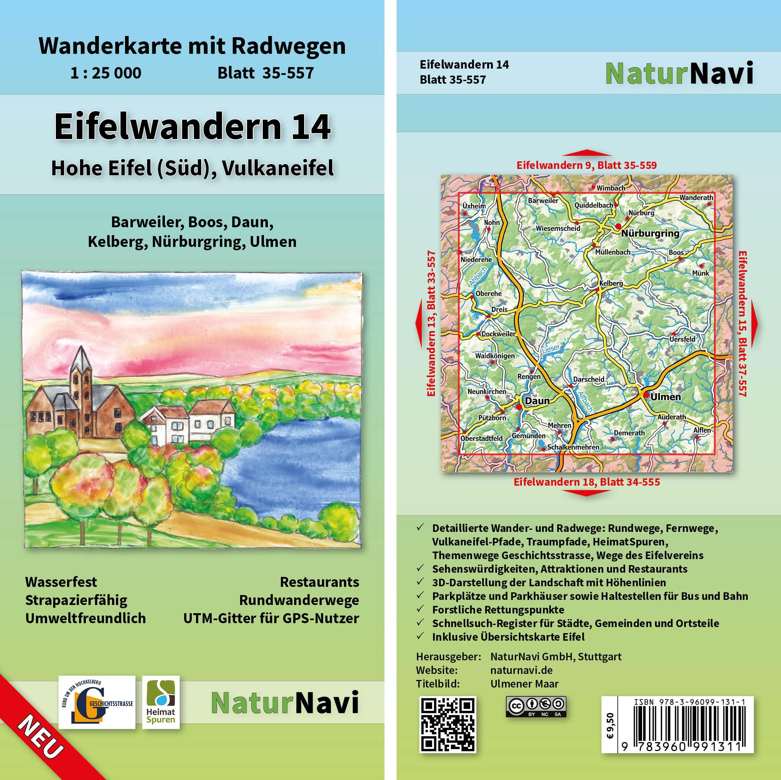 Vorderes Coverbild Eifelwandern 14 - Hohe Eifel (Süd), Vulkaneifel 1 : 25 000