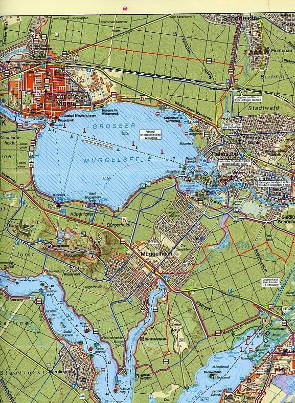 Beispielinhalt (Bild) Rad-, Wander- und Gewässerkarte Dahme-Spree: Köpenick, Erkner, Königs Wusterhausen 1:35.000