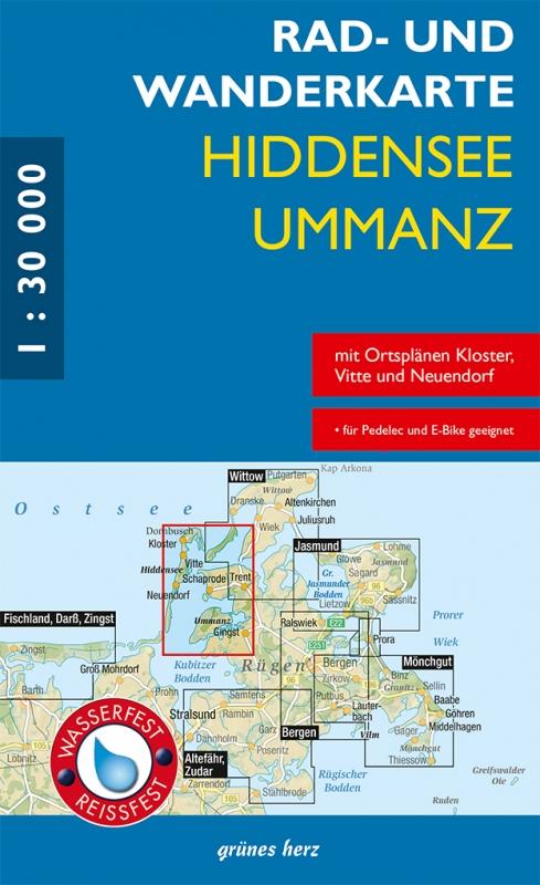 Vorderes Coverbild Rad- und Wanderkarte Hiddensee, Ummanz 1 :30.000