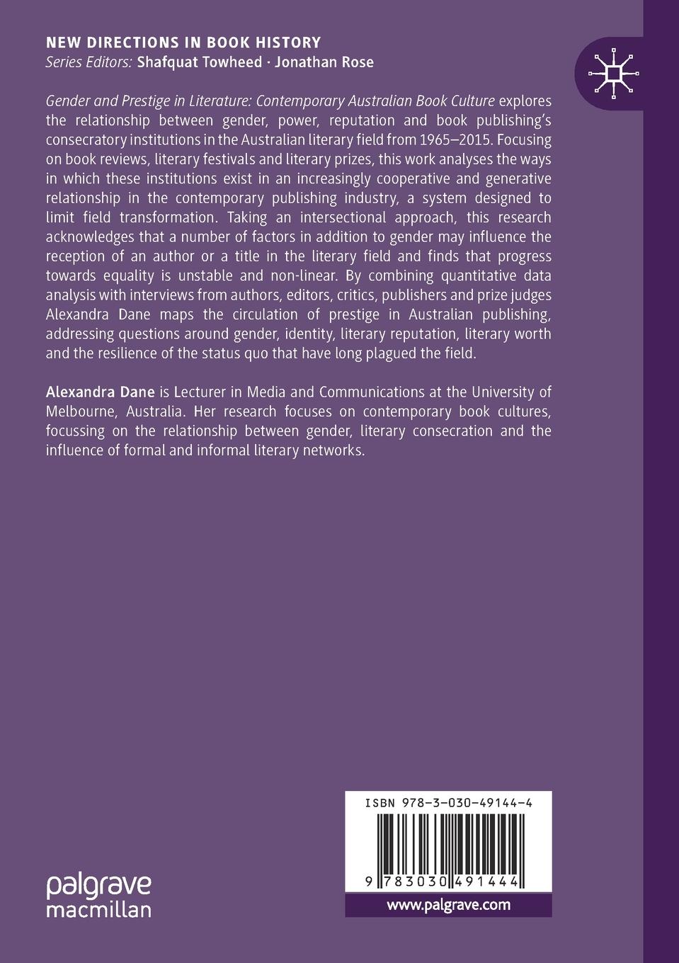 Rückseitencover Gender and Prestige in Literature